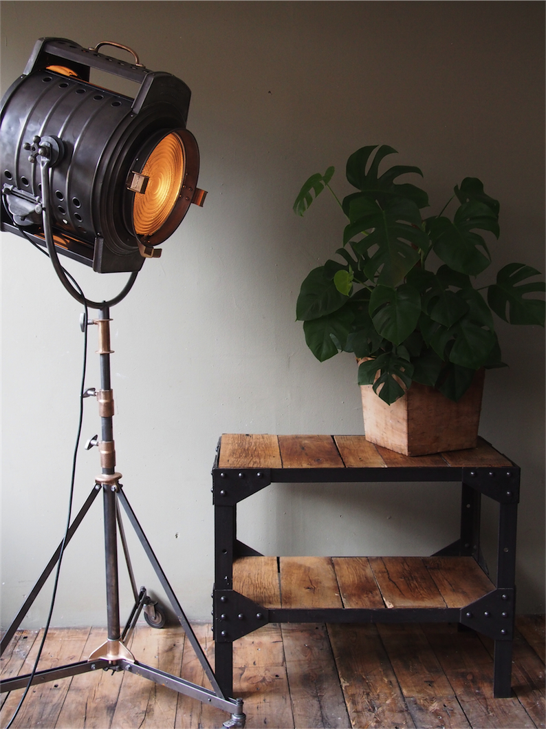 console industrielle metal chene massif rivetée – Image 16