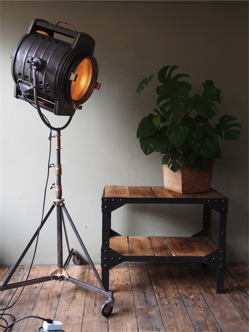 console industrielle metal chene massif rivetée – Image 15