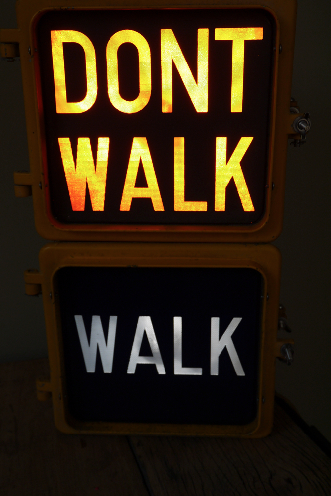 New York feu dont walk americain vintage USA jaune d'origine – Image 5