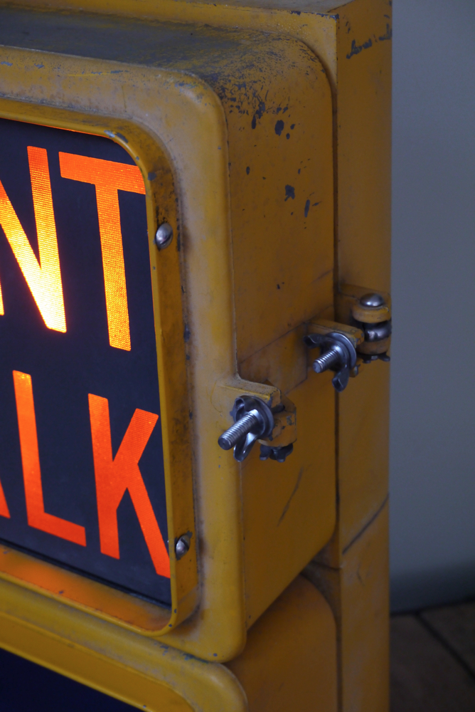 New York feu dont walk americain vintage USA jaune d'origine – Image 6