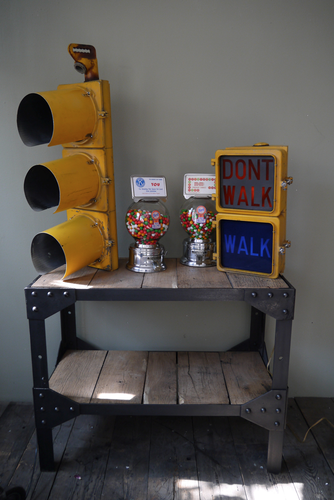 New York feu dont walk americain vintage USA jaune d'origine – Image 4