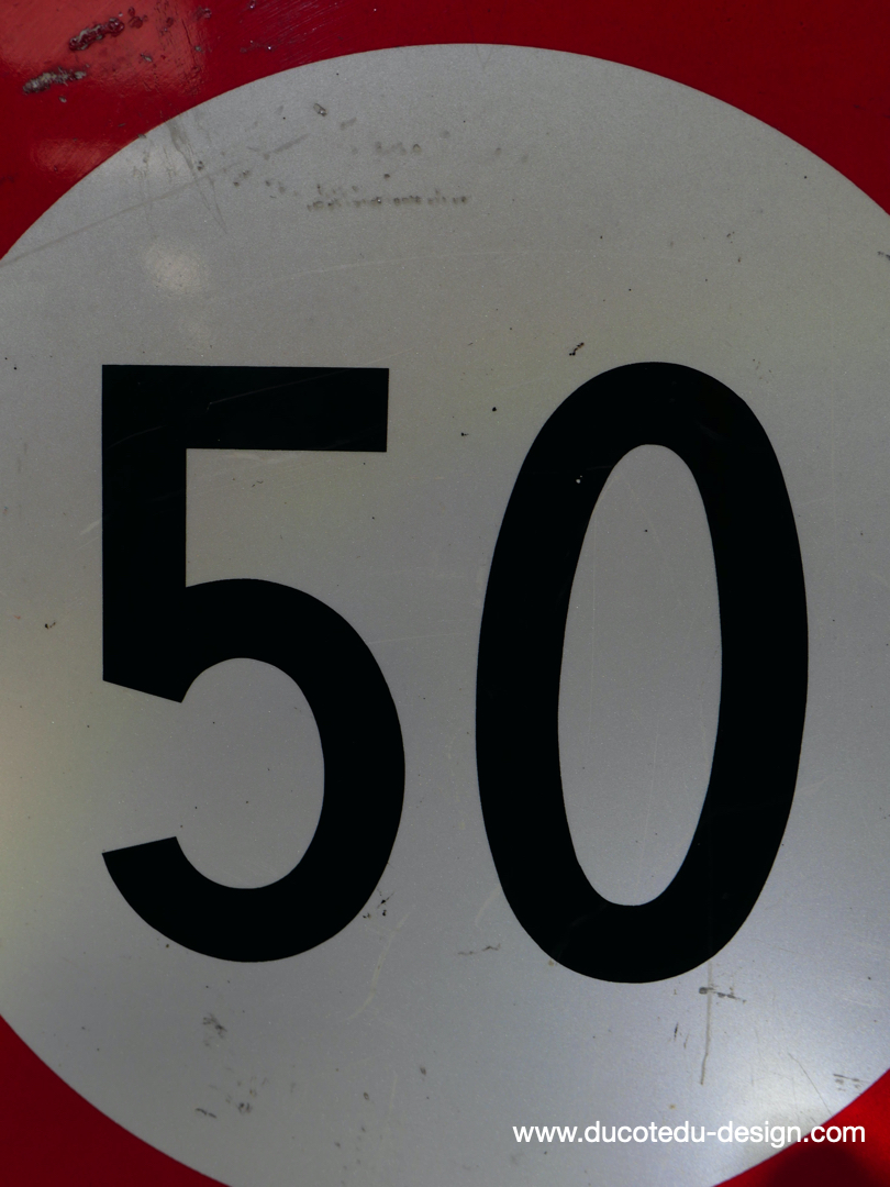 ancien panneau de signalisation Suisse limitation 50 – Image 3