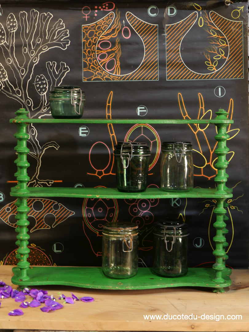 étagere bois patine verte – Image 2