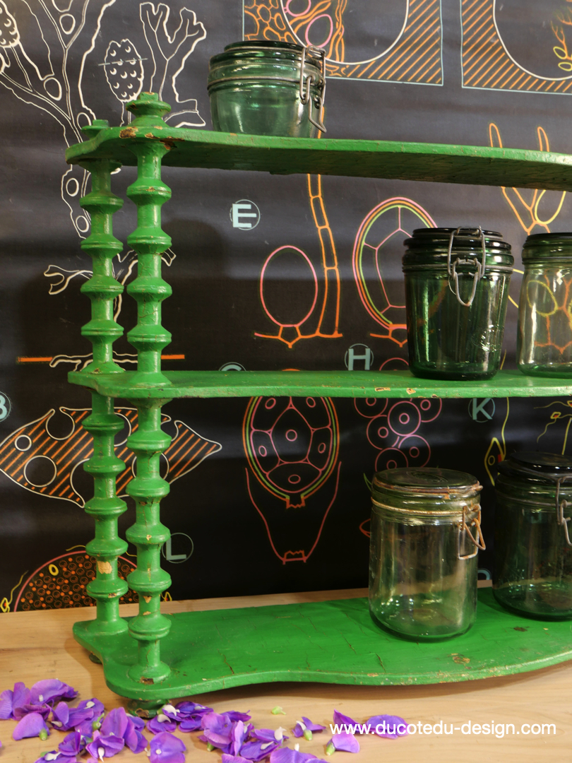 étagere bois patine verte – Image 3