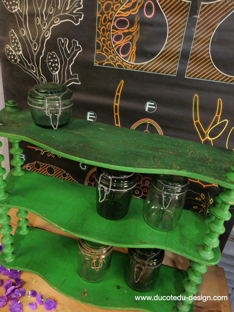 étagere bois patine verte – Image 6