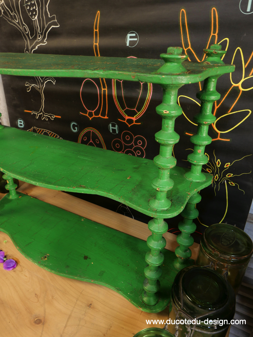 étagere bois patine verte – Image 8