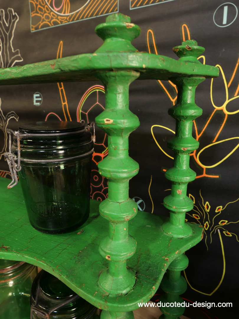 étagere bois patine verte – Image 13