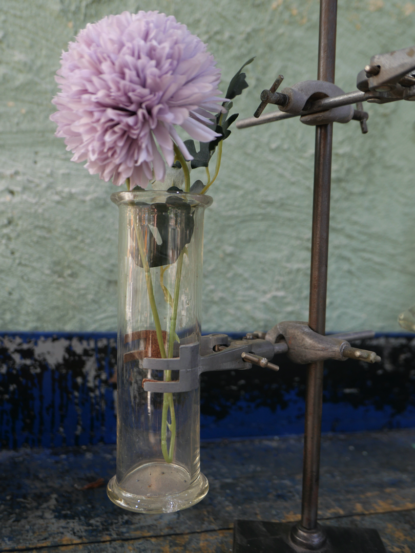 pied de laboratoire verrerie ancien tube triple vase – Image 10