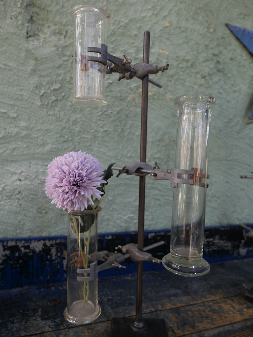 pied de laboratoire verrerie ancien tube triple vase – Image 11