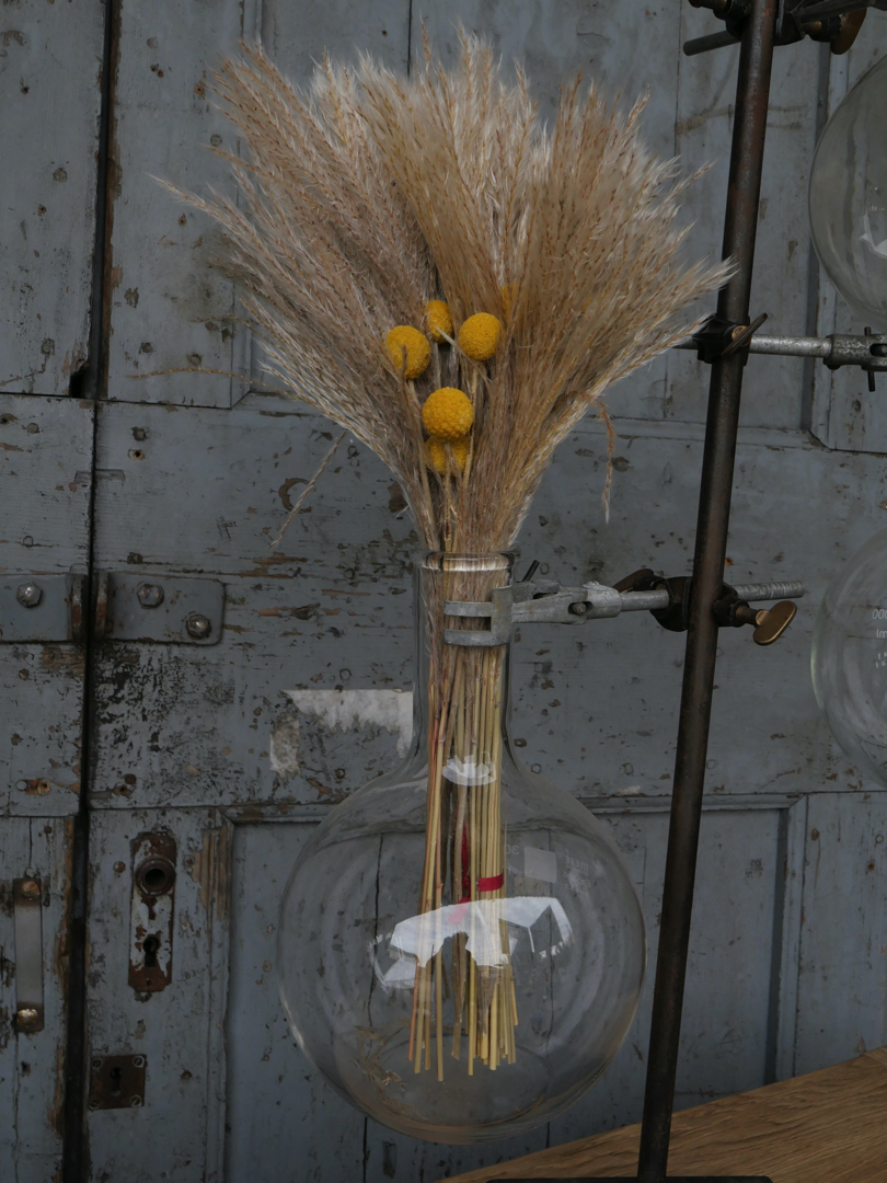 pied de laboratoire patiné verrerie 1 globes vases – Image 20