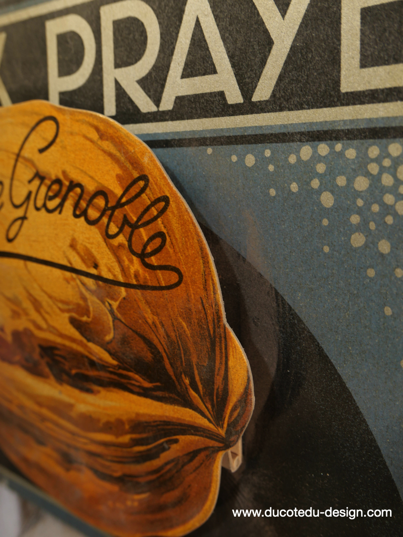 ancienne publicité carton chocolat pelloux prayer / noix de grenoble – Image 5