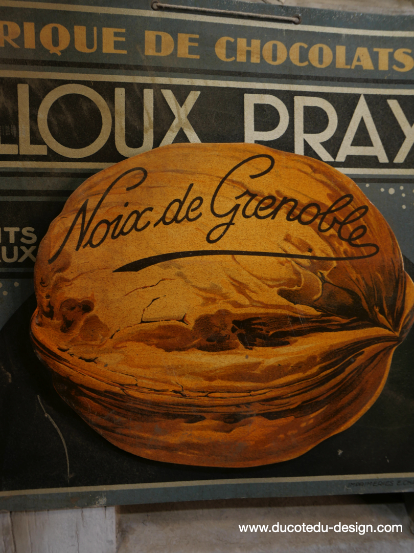 ancienne publicité carton chocolat pelloux prayer / noix de grenoble – Image 4