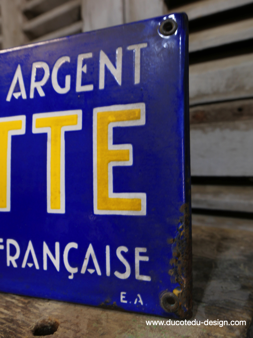 ancienne plaque emaillee publicitaire Arlatte chicorée bleu argent ref AR01 – Image 3