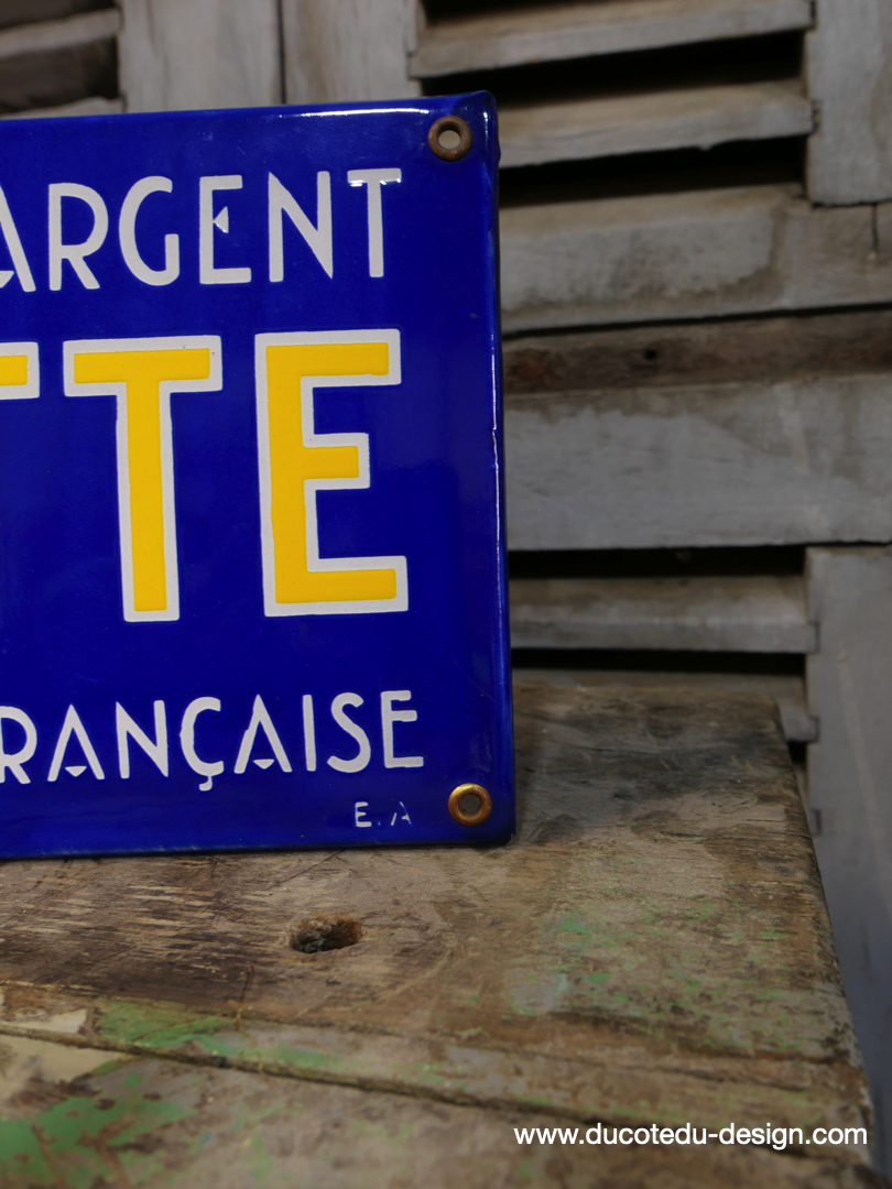 ancienne plaque emaillee publicitaire Arlatte chicorée bleu argent ref AR02 – Image 3