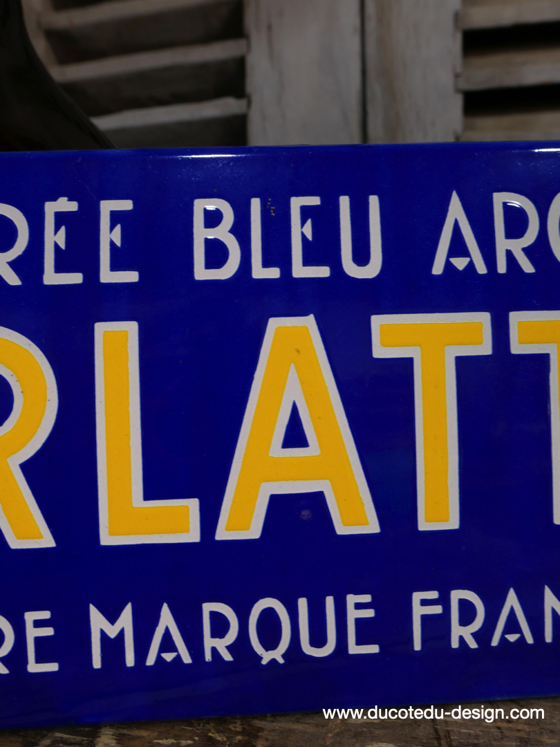 ancienne plaque emaillee publicitaire Arlatte chicorée bleu argent ref AR02 – Image 5