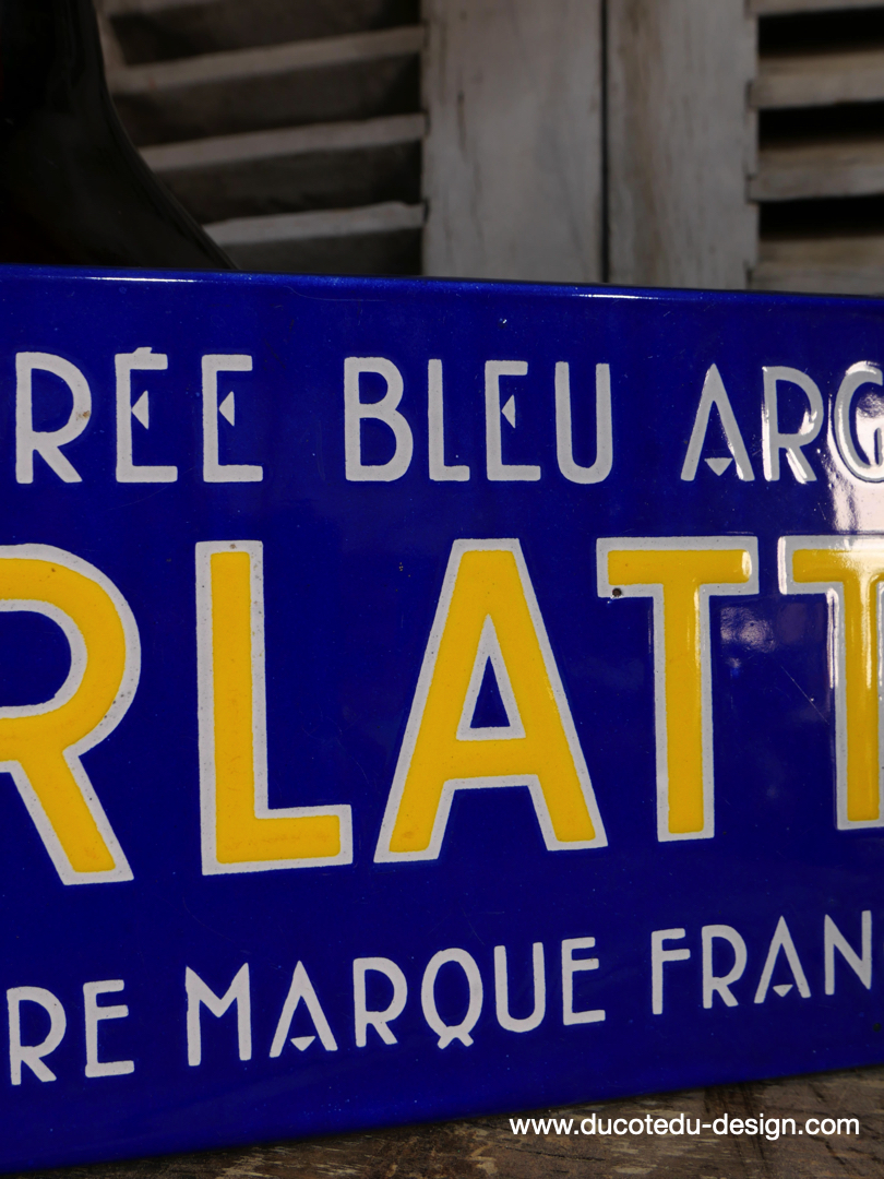 ancienne plaque emaillee publicitaire Arlatte chicorée bleu argent ref AR03 – Image 5