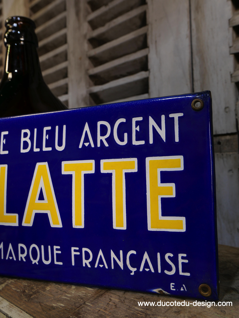 ancienne plaque emaillee publicitaire Arlatte chicorée bleu argent ref AR04 – Image 4