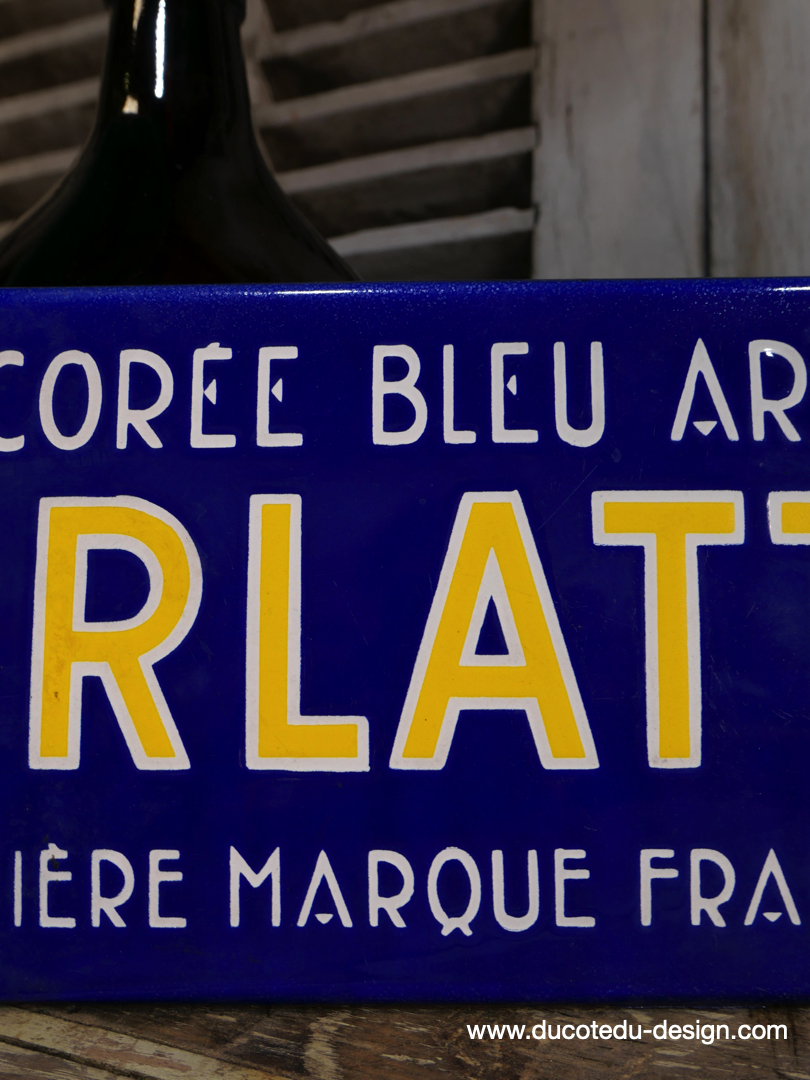 ancienne plaque emaillee publicitaire Arlatte chicorée bleu argent ref AR04 – Image 5