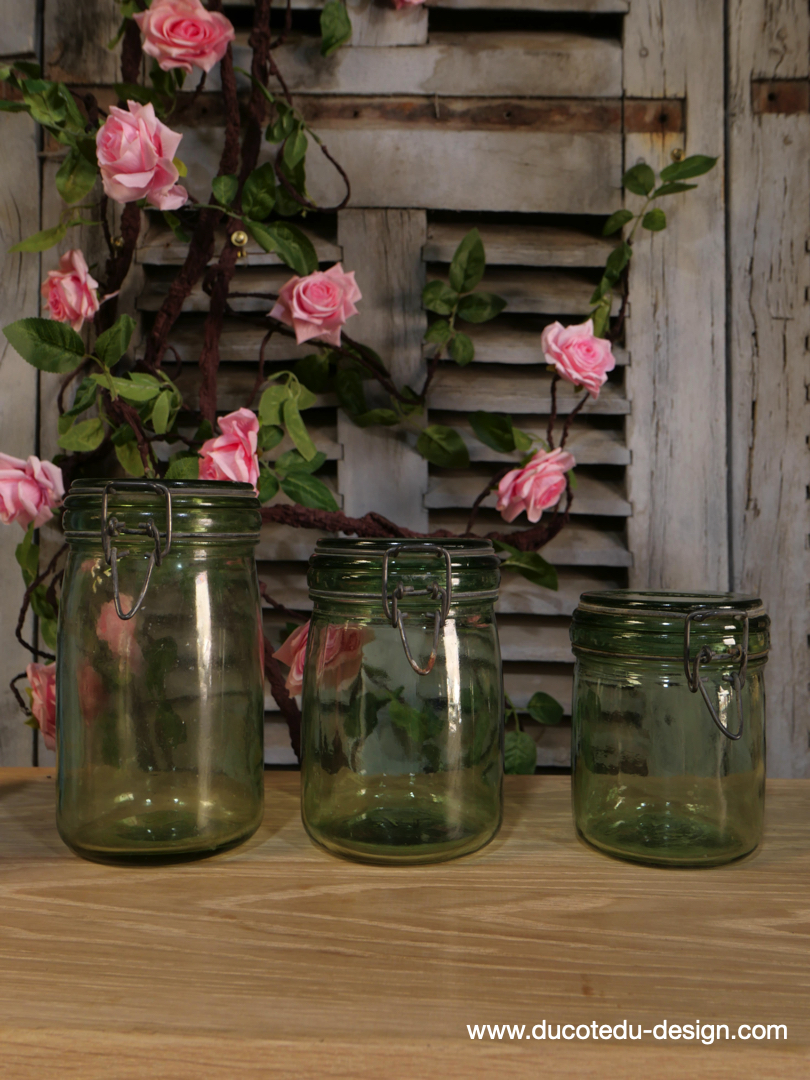 Pot à conserve en verre vert l'ideale - lot de 3 / ref 1 – Image 2