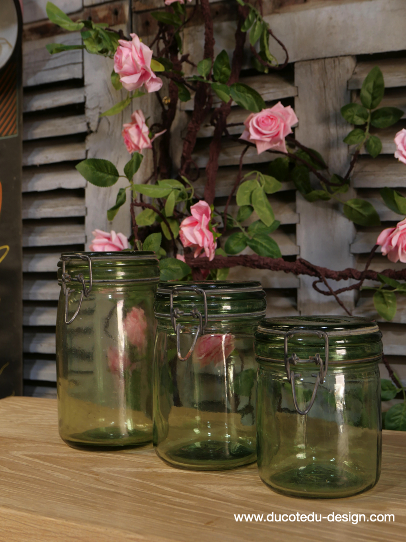 Pot à conserve en verre vert l'ideale - lot de 3 / ref 1 – Image 3