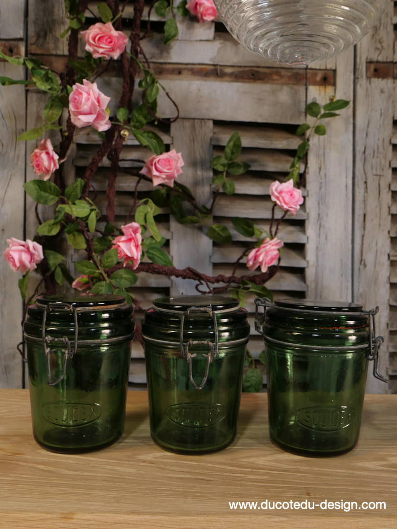 Pot à conserve en verre vert Solidex - lot de 3 / ref 2 – Image 2