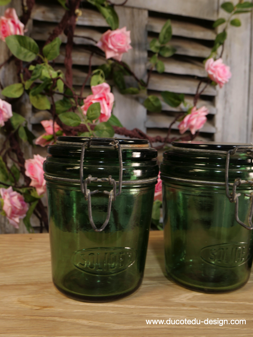 Pot à conserve en verre vert Solidex - lot de 3 / ref 2 – Image 3