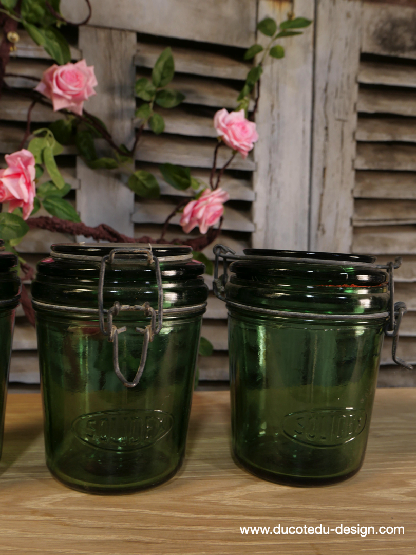 Pot à conserve en verre vert Solidex - lot de 3 / ref 2 – Image 4