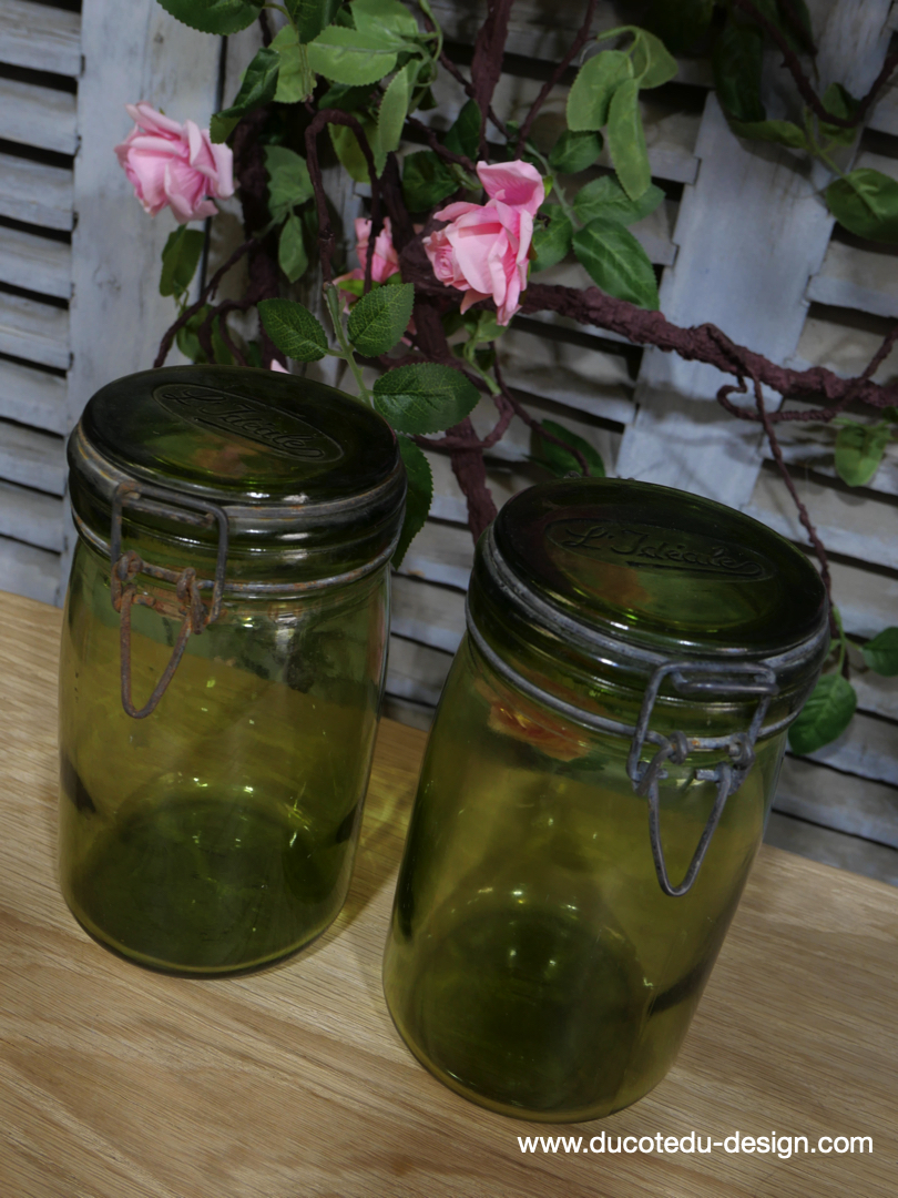 Pot à conserve en verre vert l'ideale - lot de 2 / ref 3 – Image 2