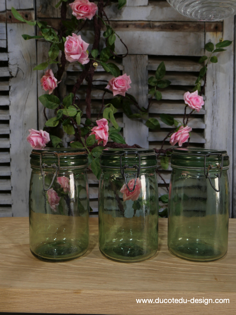 Pot à conserve en verre vert l'ideale - lot de 3 / ref 4 – Image 2