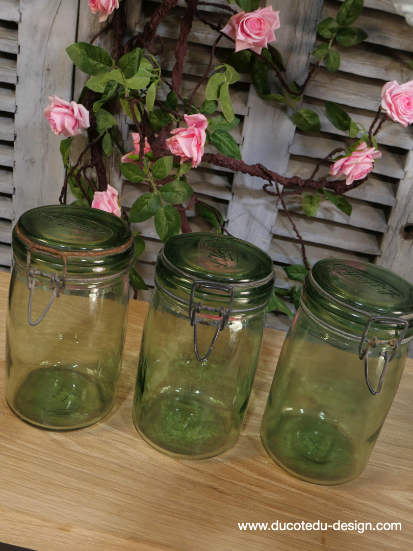 Pot à conserve en verre vert l'ideale - lot de 3 / ref 4 – Image 3