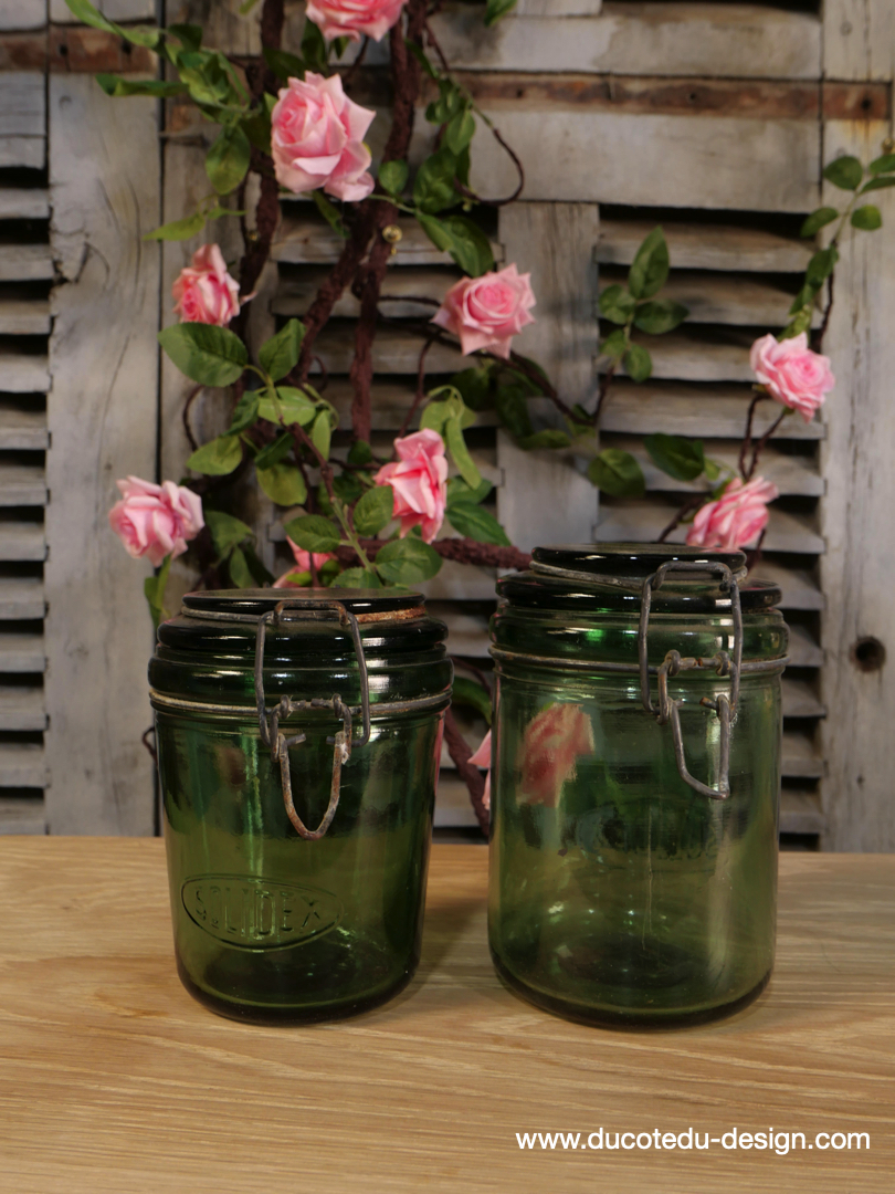 Pot à conserve en verre vert Solidex - lot de 2 / ref 7 – Image 2