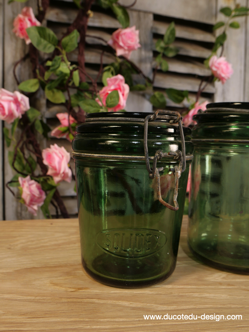 Pot à conserve en verre vert Solidex - lot de 2 / ref 7 – Image 3