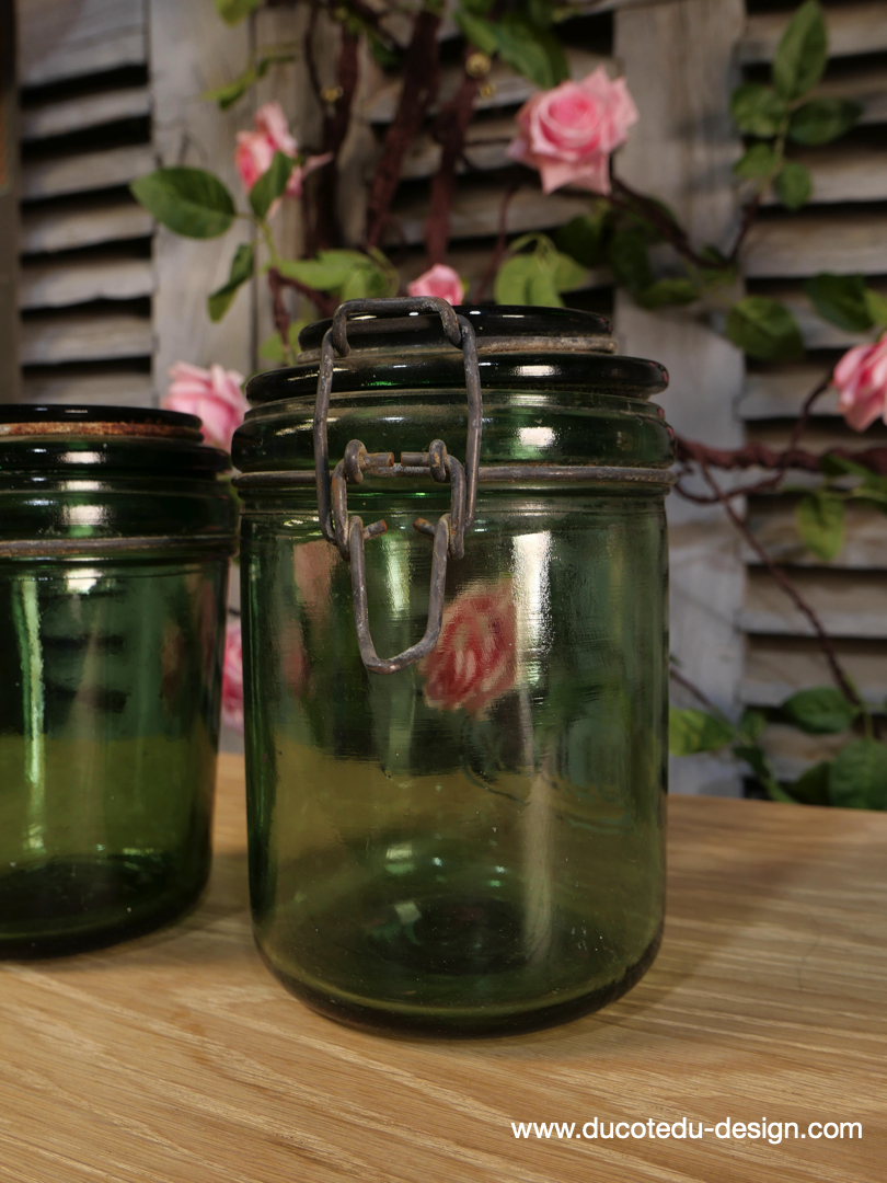 Pot à conserve en verre vert Solidex - lot de 2 / ref 7 – Image 4
