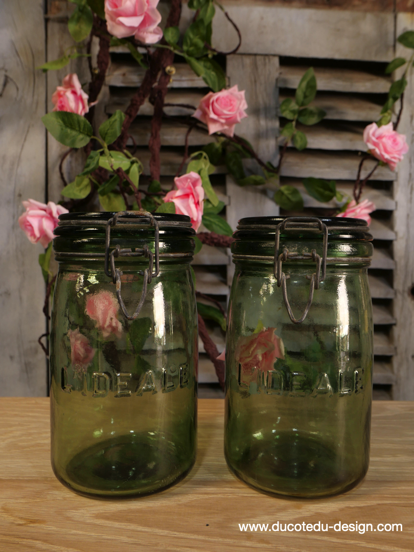Pot à conserve en verre vert l'ideale - lot de 2 / ref 8 – Image 2