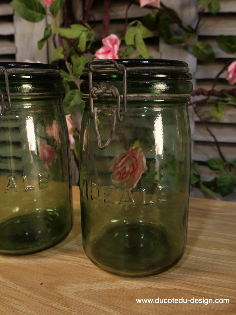 Pot à conserve en verre vert l'ideale - lot de 2 / ref 8 – Image 4