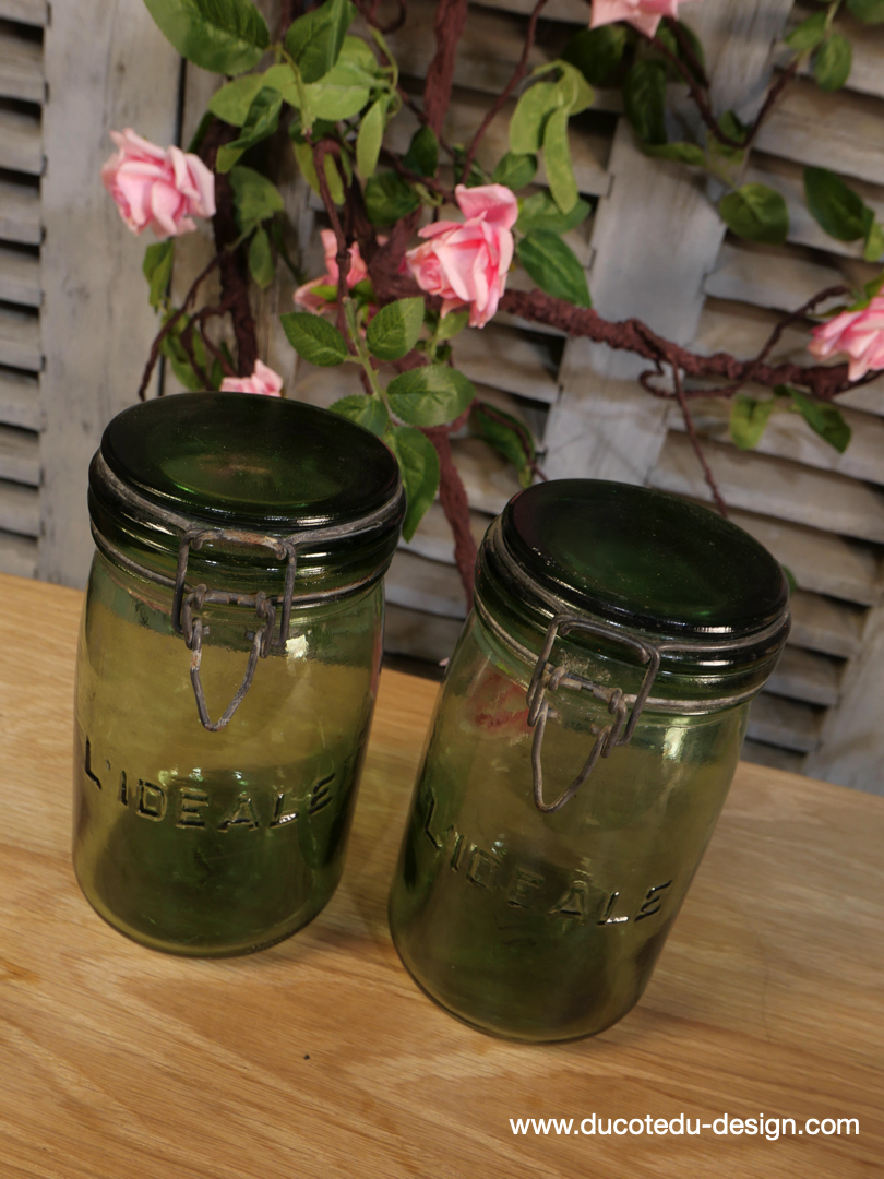 Pot à conserve en verre vert l'ideale - lot de 2 / ref 8 – Image 5