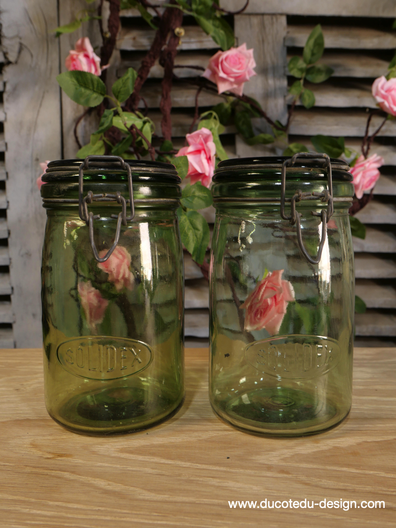 Pot à conserve en verre vert Solidex - lot de 2 / ref 9 – Image 2