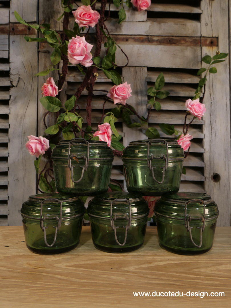Pot à conserve en verre vert Durfor - lot de 5 / ref 10 – Image 2