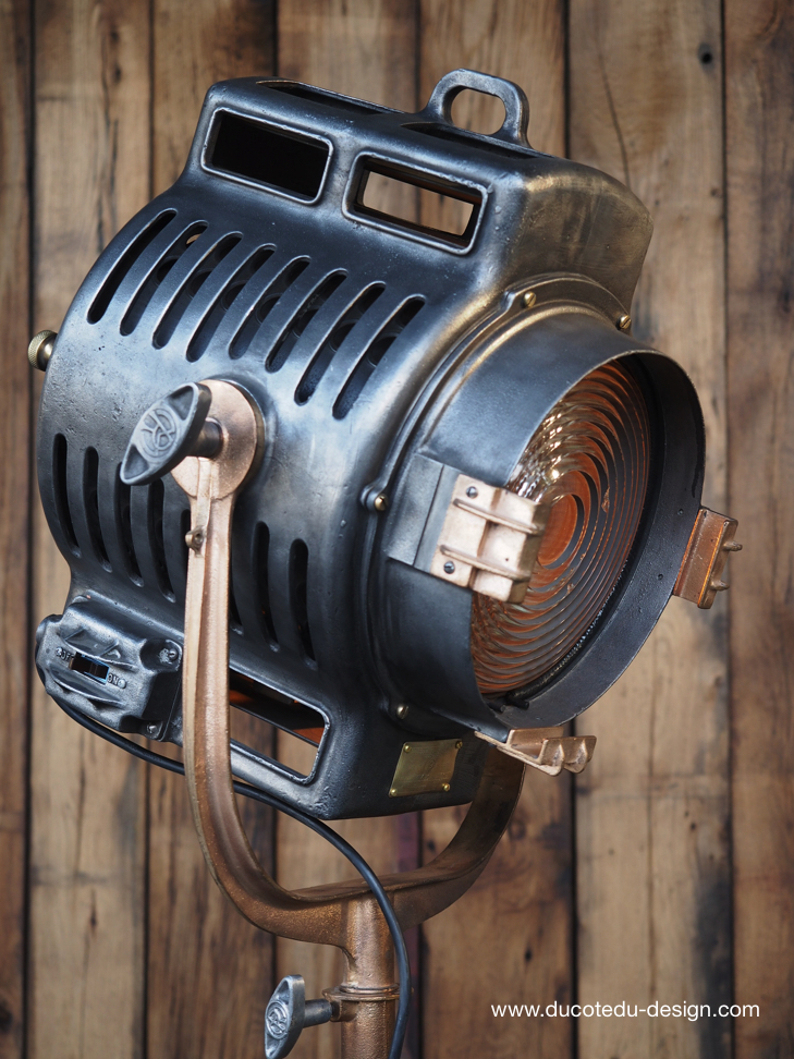 Ancien rare projecteur cinema hollywood Richardson 1930/40 pied cinema roulette – Image 5