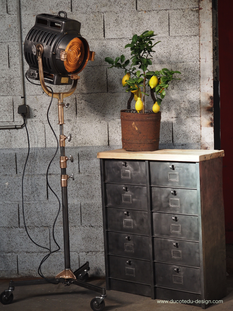 Ancien rare projecteur cinema hollywood Richardson 1930/40 pied cinema roulette – Image 3