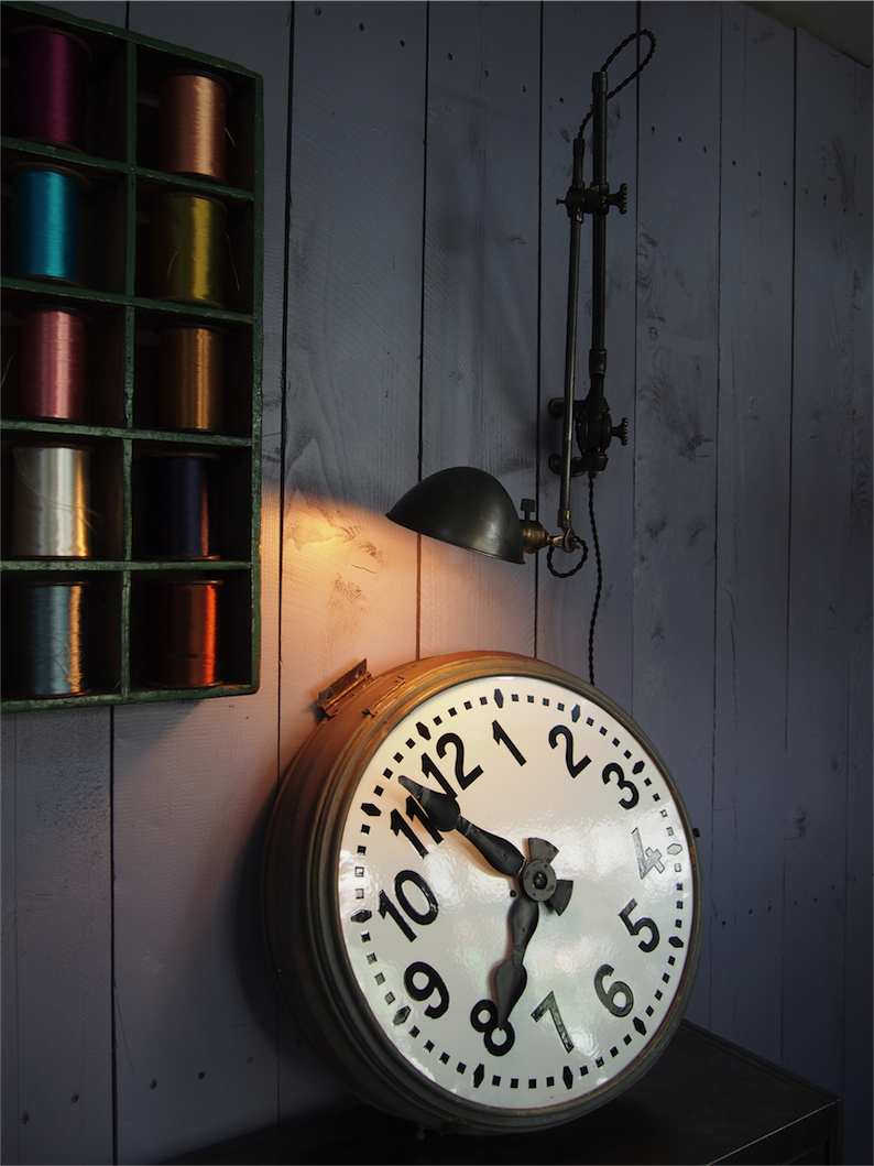 ancienne grande horloge de gare cadran emallé – Image 10