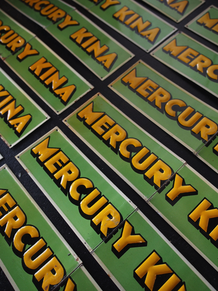 plaque publicitaire mercury kina stock vintage – Image 4