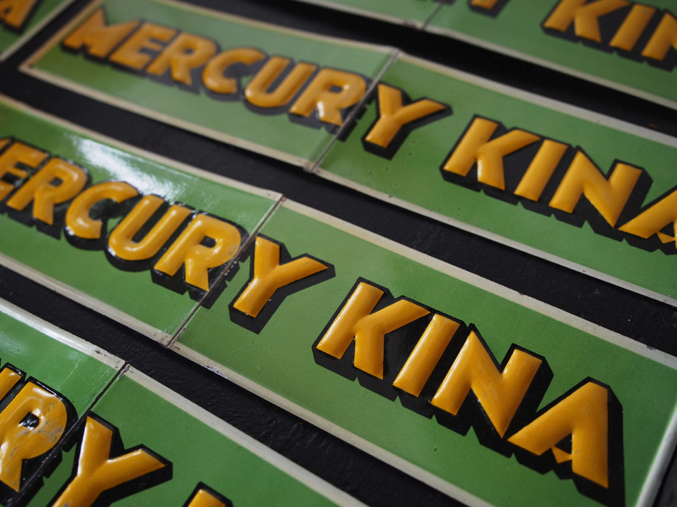 plaque publicitaire mercury kina stock vintage – Image 7