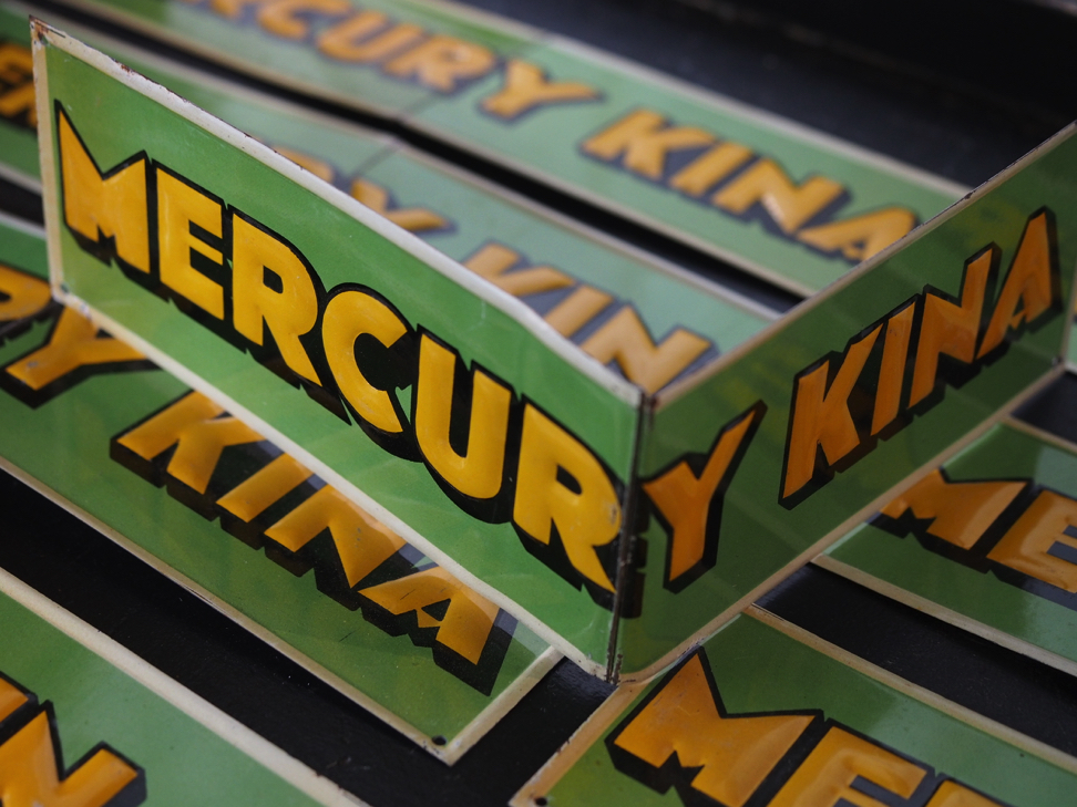 plaque publicitaire mercury kina stock vintage – Image 8