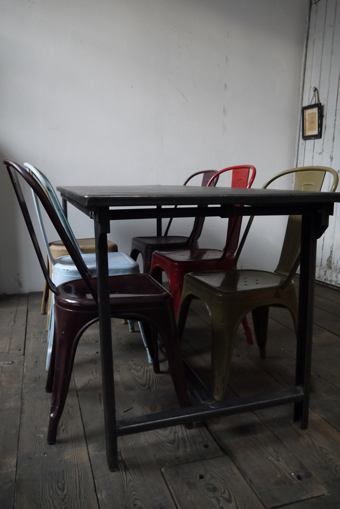 Table ou bureau metal industriel des annees 50 militaire – Image 4