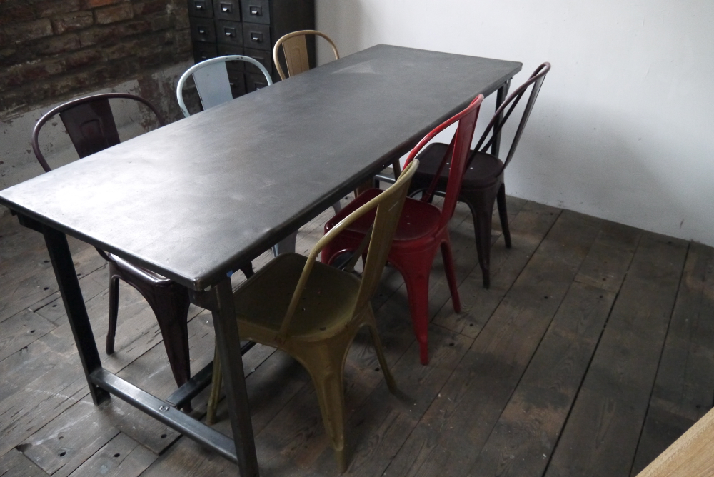 Table ou bureau metal industriel des annees 50 militaire – Image 5
