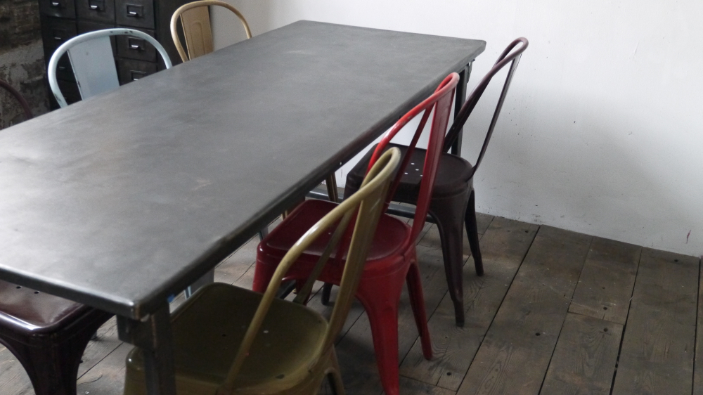 Table ou bureau metal industriel des annees 50 militaire – Image 6