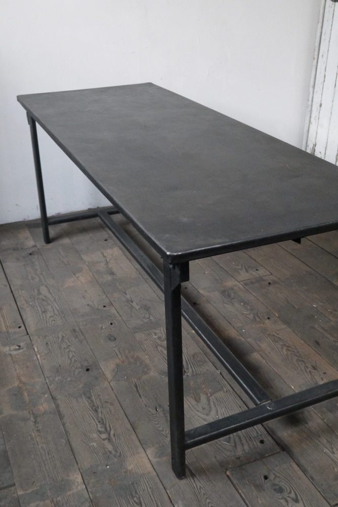 Table ou bureau metal industriel des annees 50 militaire – Image 10