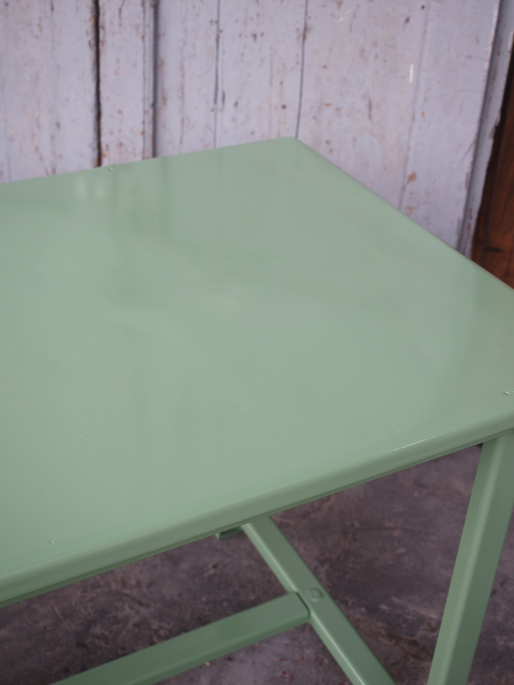 Table militaire metal bureau industrielle peinture epoxy verte – Image 8