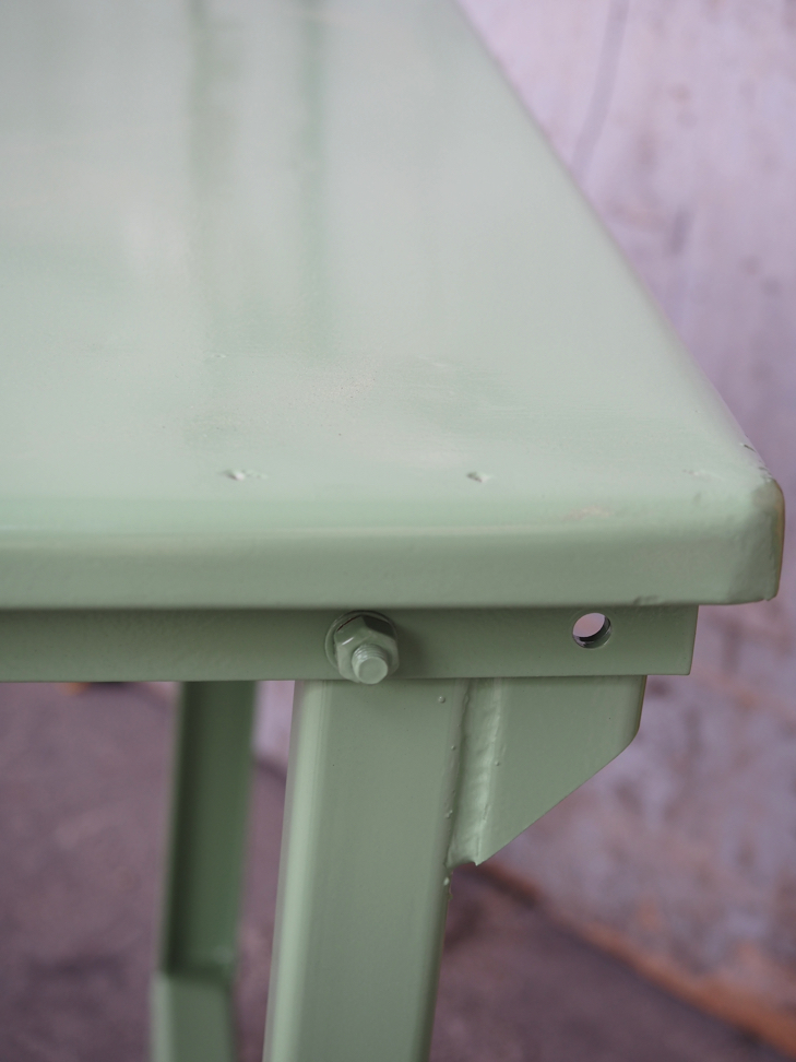 Table militaire metal bureau industrielle peinture epoxy verte – Image 9